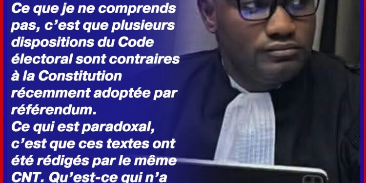 Une contradiction relevée entre le Code électoral et la nouvelle Constitution, deux textes issus du même CNT (avocat)